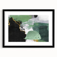 Abstract strokes and lines design in a modern black frame with a mat, showcasing a stylish wall art piece perfect for contemporary decor, enhancing any living space.