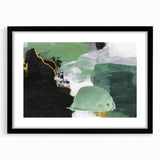 Abstract strokes and lines design in a modern black frame with a mat, showcasing a stylish wall art piece perfect for contemporary decor, enhancing any living space.