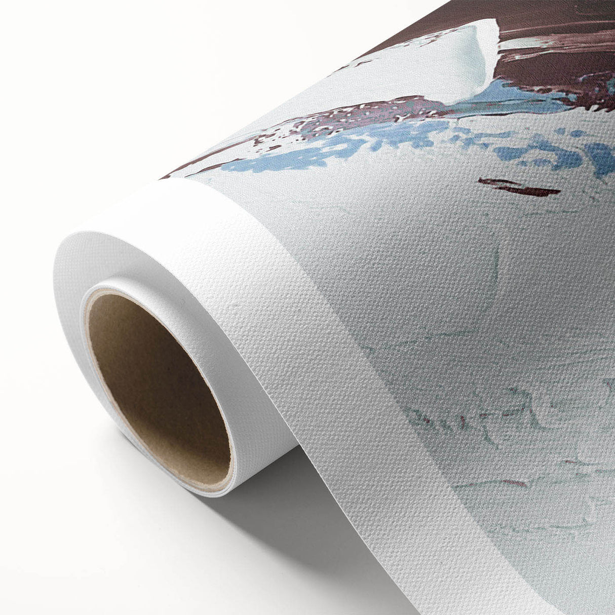 Abstract canvas wall art showcasing vibrant strokes and lines in a dynamic design, perfect for modern home decor, rolled for easy display.