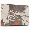 Abstract wall art design featuring colorful strokes and lines on acrylic glass, displayed with pins, perfect for modern home decor accents.