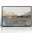 Framed abstract wall art featuring colorful strokes and lines in a modern design, set against a black background, perfect for contemporary decor.