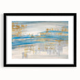 Framed abstract wall art featuring colorful strokes and lines on a textured canvas, set in a sleek black frame, ideal for modern decor.
