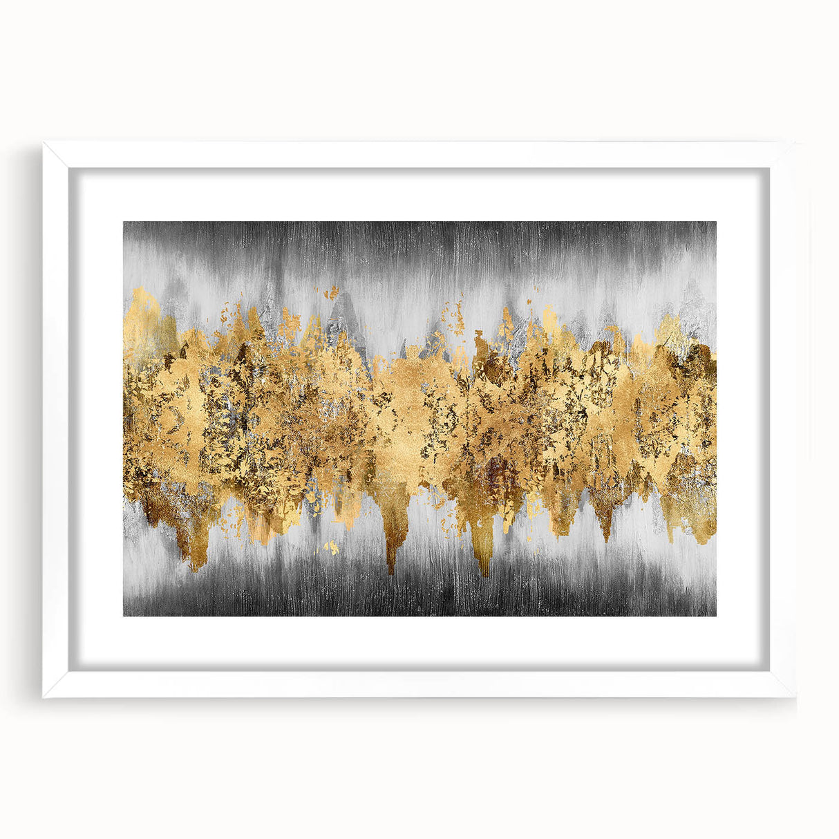 Abstract wall art design featuring colorful strokes and lines in a modern frame with a mat, perfect for enhancing contemporary interiors.