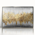 Framed abstract wall art showcasing colorful strokes and lines in silver acrylic, perfect for modern decor and enhancing living spaces.