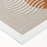 Abstract wall art design on rolled canvas showcasing vibrant strokes and lines in shades of blue, orange, and yellow, ideal for modern decor.