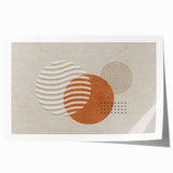 Abstract wall art print featuring vibrant strokes and lines in rich blue, orange, and yellow hues, perfect for modern home decor.