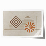 Colorful abstract strokes and lines design on a rolled print, perfect for modern wall art decor, showcasing vibrant hues and dynamic patterns.