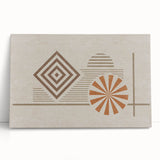 Abstract canvas art showcasing vibrant strokes and lines in shades of blue, orange, and yellow, perfect for modern home decor.