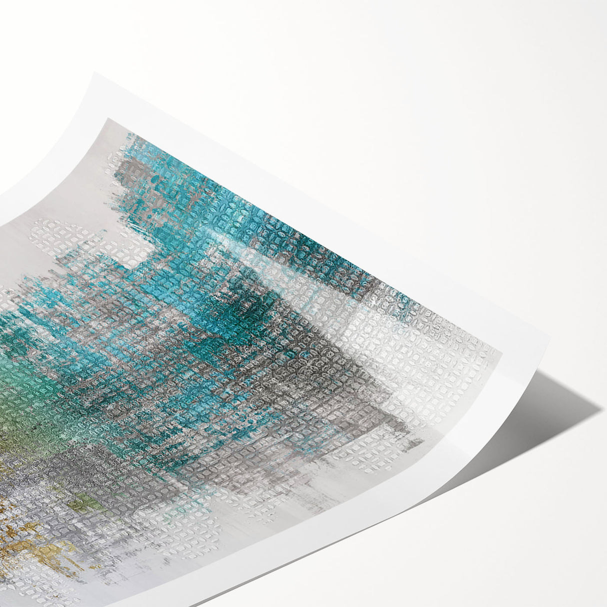 Colorful abstract wall art print showcasing dynamic strokes and lines in vibrant shades of blue, orange, and yellow, perfect for modern decor.