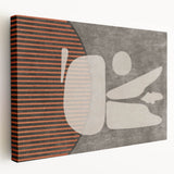 Abstract wall art print showcasing vibrant strokes and lines in a colorful design, displayed on a stretched canvas with a side view, perfect for modern decor.