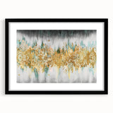 Abstract strokes and lines wall art design in a sleek black frame with matting, showcasing a modern artistic composition for home decor.