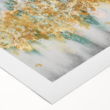 Abstract wall art design featuring vibrant strokes and lines in shades of blue, yellow, and pink, printed on rolled canvas for easy display.