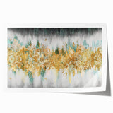 Colorful abstract strokes and lines design on a rolled print, showcasing vibrant hues and modern art style, perfect for contemporary home decor.