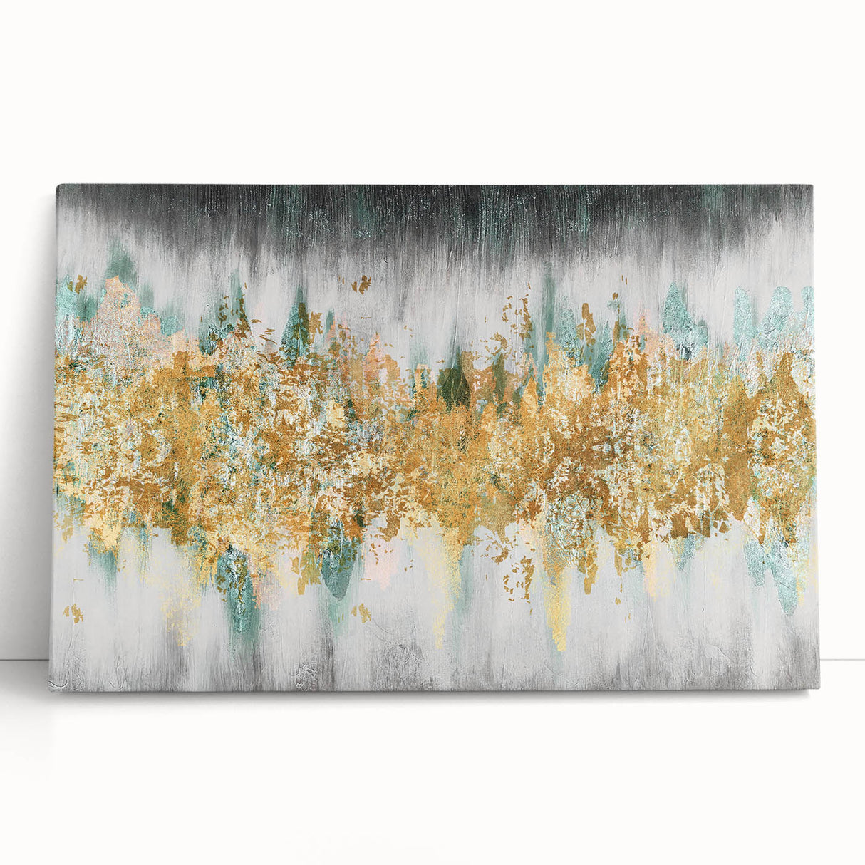 Abstract wall art featuring vibrant strokes and lines in shades of blue, orange, and green, designed for modern home decor. Perfect for adding a contemporary touch to any living space.