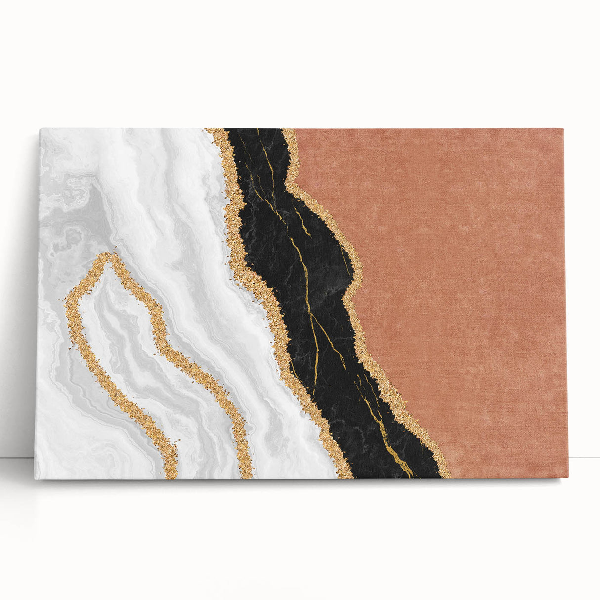 Abstract wall art design featuring vibrant strokes and lines in shades of blue, yellow, and red, printed on stretched canvas for modern home decor.