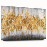 Abstract strokes and lines design wall art in acrylic glass, showcasing vibrant colors and fluid patterns, perfect for modern decor.