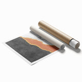 Abstract wall art featuring colorful strokes and lines in vibrant shades of blue, orange, and yellow, perfect for modern home decor.