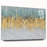 Abstract wall art print showcasing colorful strokes and lines in vibrant hues, displayed in an acrylic frame, enhancing modern decor aesthetics.