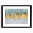 Abstract wall art featuring colorful strokes and lines in a modern design, framed in black with a white mat for a stylish gallery look.