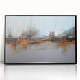 Framed abstract wall art showcasing dynamic strokes and lines in black and white, perfect for modern home decor or office spaces.