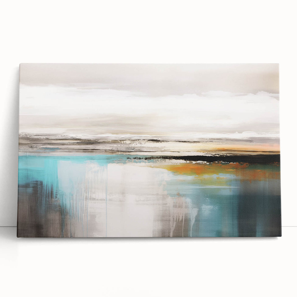 Colorful abstract wall art design showcasing vibrant strokes and lines on stretched canvas, perfect for modern home decor or office enhancement.