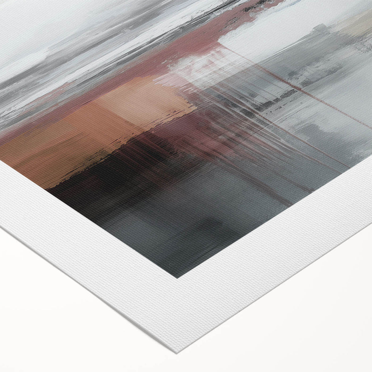 Abstract canvas wall art showcasing vibrant strokes and lines in bold colors, perfect for modern decor, rolled for easy display and framing.
