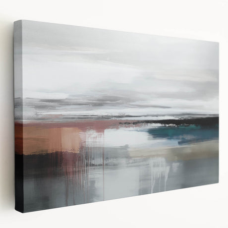 Abstract strokes and lines design on a stretched canvas, showcasing vibrant colors and fluid shapes, perfect for modern home decor.