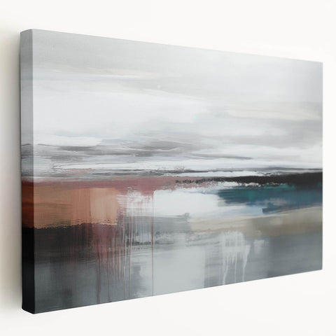 Abstract strokes and lines design on a stretched canvas, showcasing vibrant colors and fluid shapes, perfect for modern home decor.