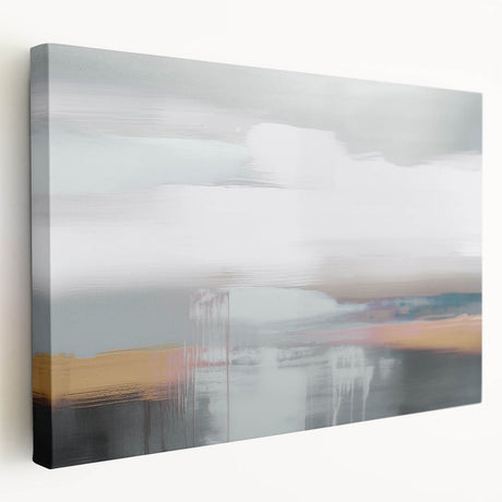 Abstract strokes and lines design on stretched canvas wall art, showcasing vibrant colors and fluid patterns, ideal for modern decor.
