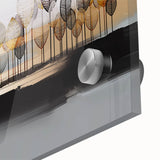 Close-up of an abstract wall art piece showcasing colorful strokes and lines in vibrant hues, ideal for modern home decor and artistic enhancement.