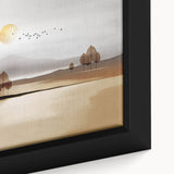 Abstract strokes and lines in vibrant colors create a modern wall art design, framed elegantly to enhance any contemporary decor.