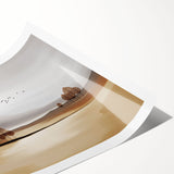 Abstract wall art print showcasing vibrant strokes and lines in a blend of blue, orange, and white hues, ideal for modern decor.