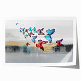 Abstract wall art print showcasing vibrant strokes and lines in bold colors, perfect for modern decor. Ideal for enhancing living spaces or offices.