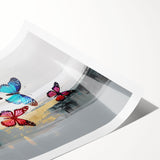 Abstract wall art print showcasing vibrant strokes and lines in bold colors, perfect for modern home decor and artistic expression.