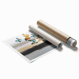 Abstract wall art featuring colorful strokes and lines in a modern design, perfect for contemporary decor or artistic spaces.