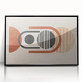 Framed wall art featuring an abstract design with bold strokes and lines in black and white, perfect for modern home decor.