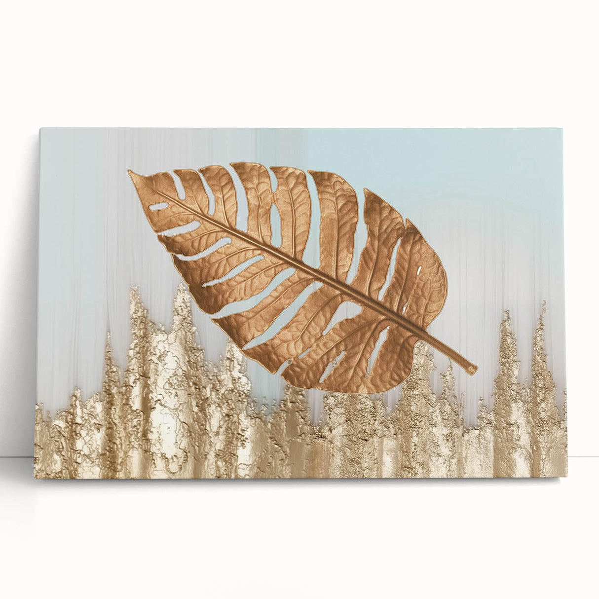 Abstract wall art featuring vibrant strokes and lines in shades of blue, orange, and yellow on stretched canvas, perfect for modern decor.