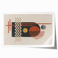 Abstract wall art print featuring dynamic strokes and lines in vibrant colors, rolled and ready for framing, perfect for modern decor.