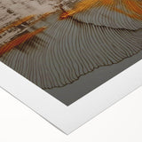 Abstract wall art design featuring vibrant strokes and lines in a dynamic arrangement, printed on rolled canvas ready for framing.