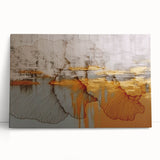 Abstract wall art featuring colorful strokes and lines on stretched canvas, showcasing vibrant hues and modern design for contemporary decor.