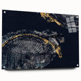 Abstract wall art featuring vibrant strokes and lines in various colors displayed in an acrylic glass frame, showcasing modern artistic design.
