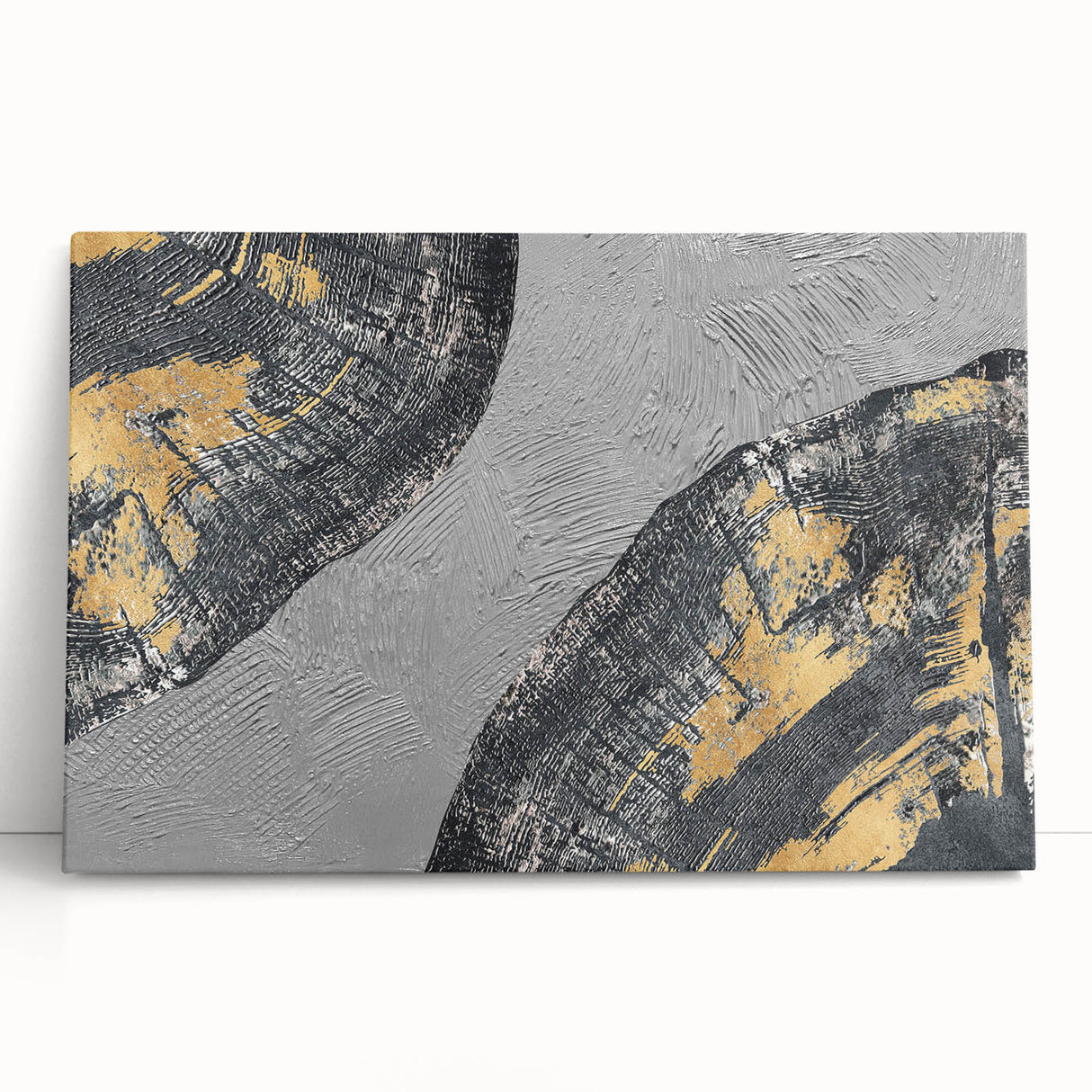 Abstract canvas art featuring vibrant strokes and lines in hues of blue, orange, and yellow, perfect for modern home decor and artistic expression.