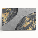 Abstract canvas art featuring vibrant strokes and lines in hues of blue, orange, and yellow, perfect for modern home decor and artistic expression.