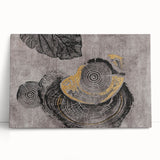 Abstract wall art featuring colorful strokes and lines on stretched canvas, showcasing vibrant hues of blue, orange, and yellow, perfect for modern decor.