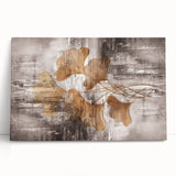 Abstract strokes and lines design on stretched canvas wall art, featuring vibrant colors and dynamic patterns, ideal for modern home decor.