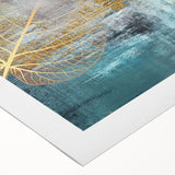 Colorful abstract strokes and lines design on a rolled canvas, showcasing vibrant hues and dynamic patterns, perfect for modern home decor.