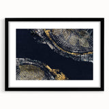 Framed abstract wall art featuring colorful strokes and lines in a modern design, set against a black mat, perfect for contemporary decor.