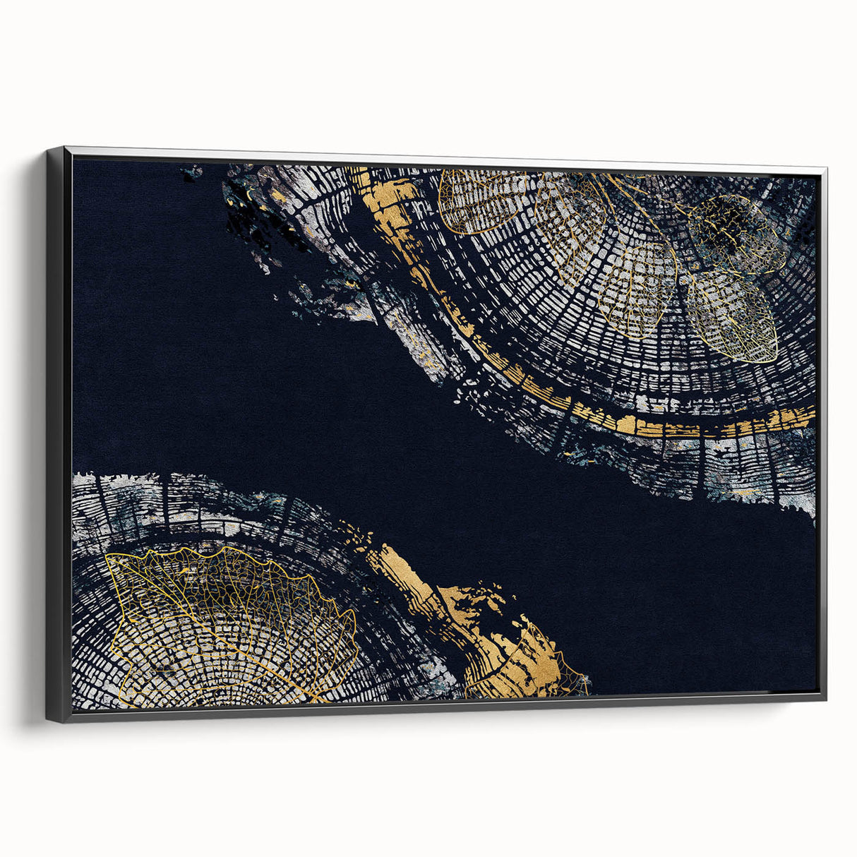 Framed abstract wall art featuring dynamic strokes and lines in black and white, showcasing modern design suitable for contemporary decor.