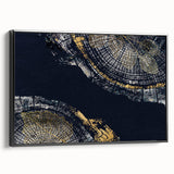 Framed abstract wall art featuring dynamic strokes and lines in black and white, showcasing modern design suitable for contemporary decor.