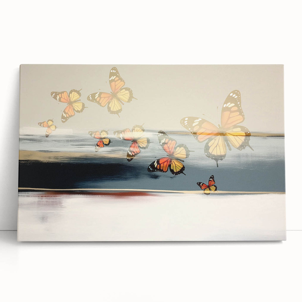 Abstract wall art canvas featuring dynamic strokes and lines in vibrant colors, perfect for modern decor in living spaces or offices.